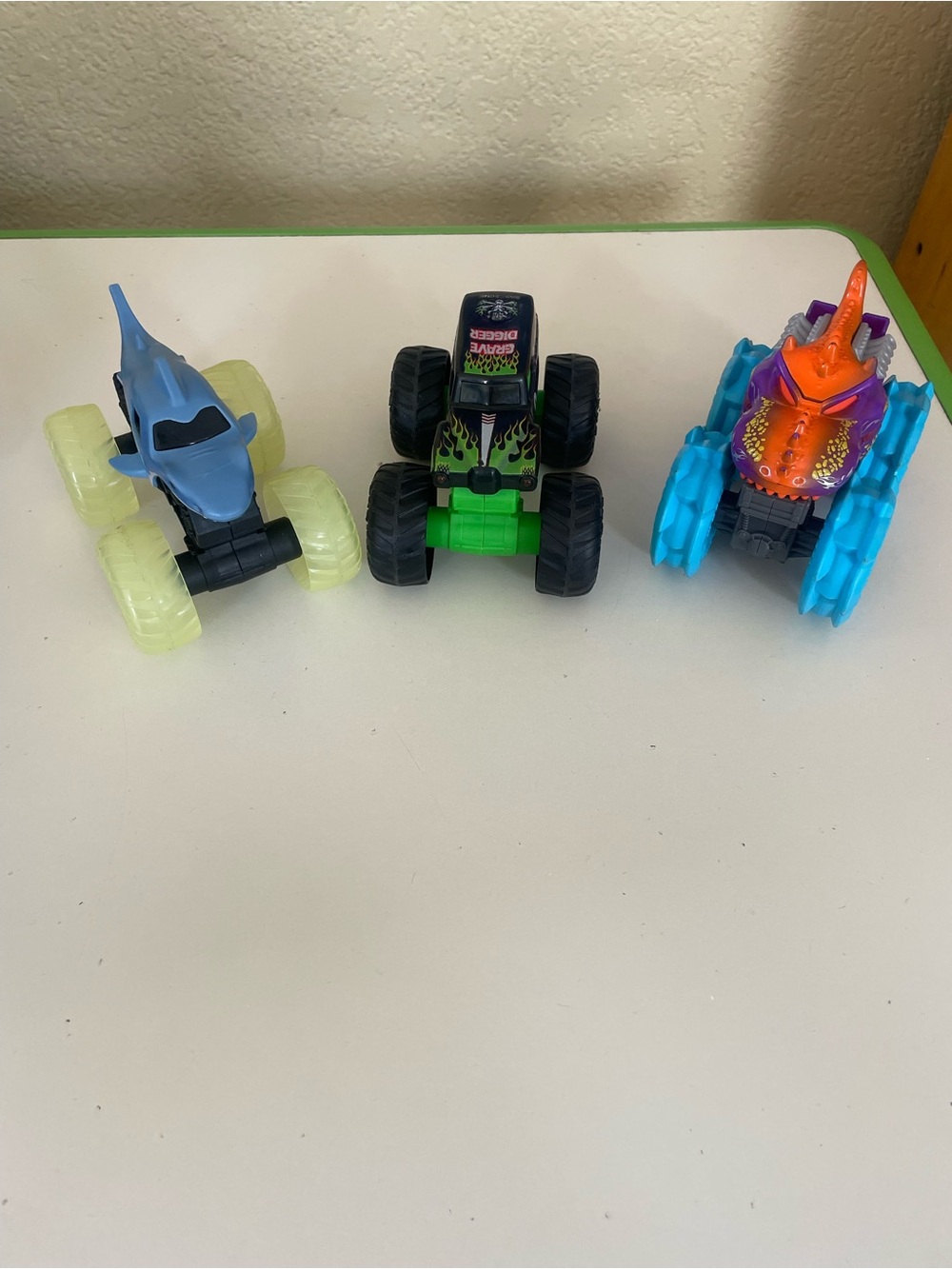 Kids Monster Truck Toy Set - Blue, Green, Orange